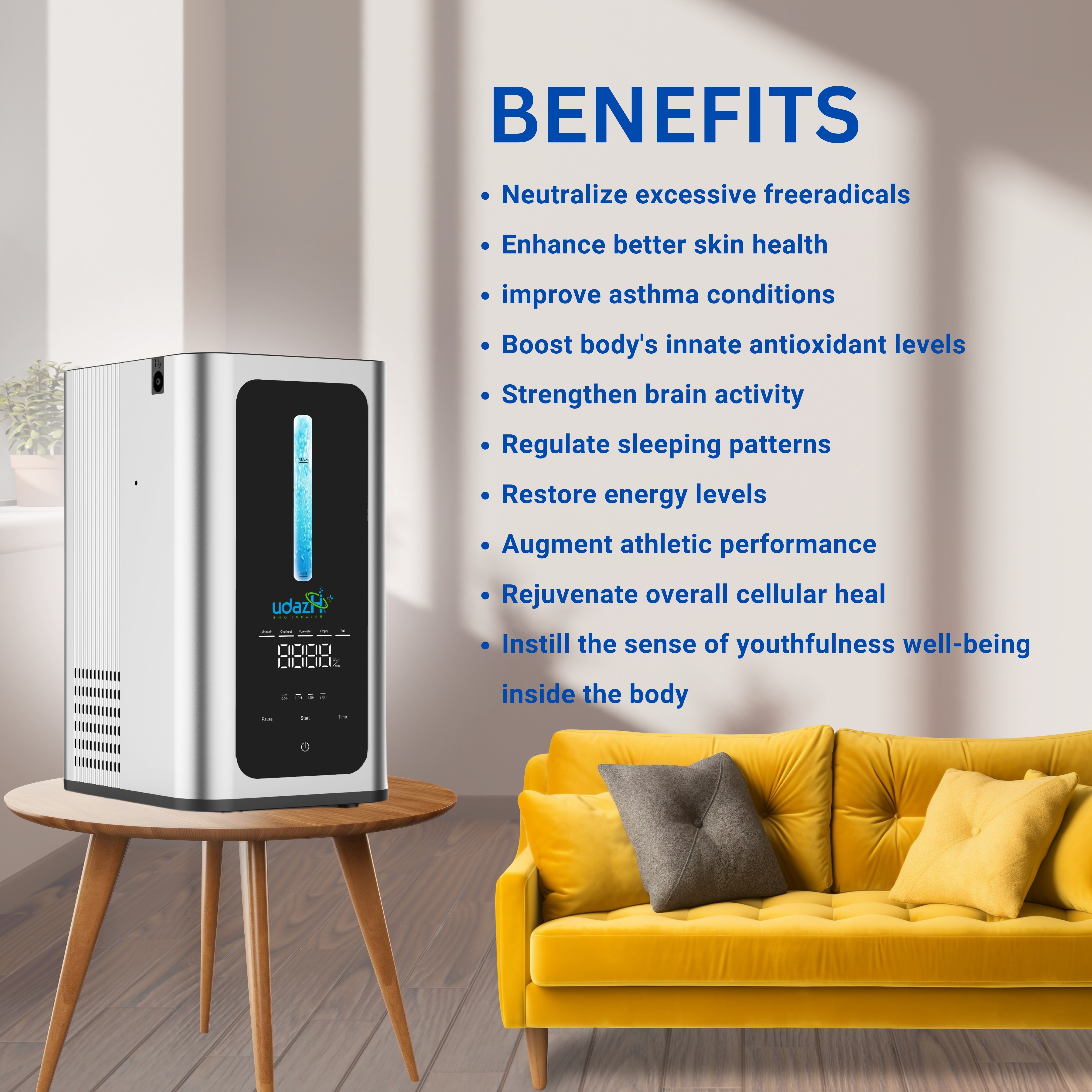 UdazH Portable HHO Generator: Breathe Better, Live Healthier. Portable Hydrogen+Oxygen inhaler