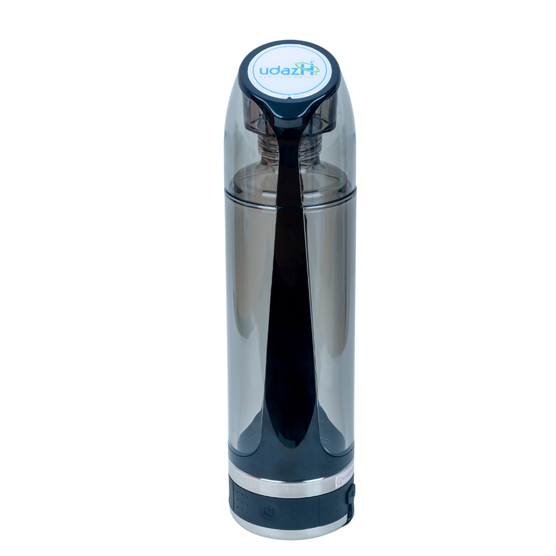 udazH Hydrogen water bottle Rechargeable & Portable : Black