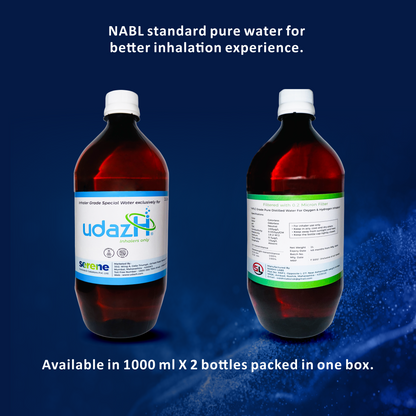 UdazH Ultra-Pure Water for Oxygen & Hydrogen Inhalers Pure Distilled Water –  | NABL Certified | 0.2-Micron Filtration